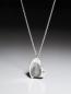 Preview: Silver necklace with a curved fingerprint heart pendant in fine silver