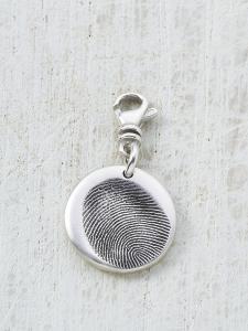 Fingerprintanhänger mit Karabiner in Feinsilber