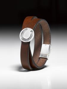 Wickellederarmband mit Hufabdrucknugget