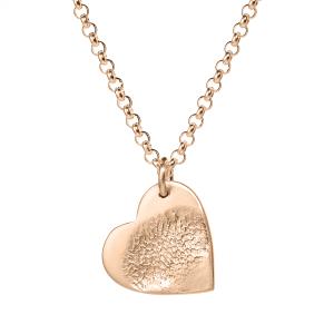 Preview: Silberkette mit einem kleinen Herzanhänger mit Nasenabdruck