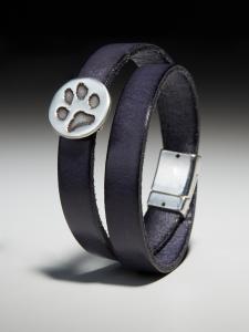 Lederarmband mit rundem Pfötchenabdruck Nugget