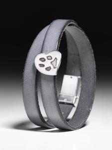 Lederarmband mit Pfötchenabdruck Herz