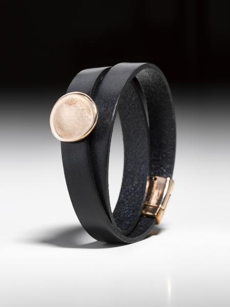 Wickellederarmband mit Fingerprintnugget