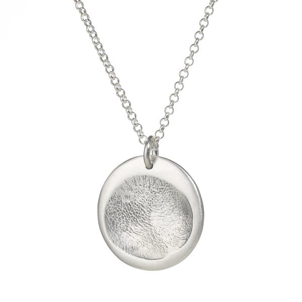 Silberkette mit mittelgroßem Nasenabdruck-Anhänger in Silber