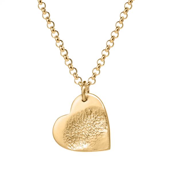 Silver necklace with a small heart pendant with a noseprint