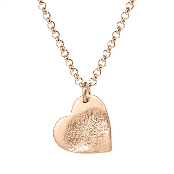 Silver necklace with a small heart pendant with a noseprint
