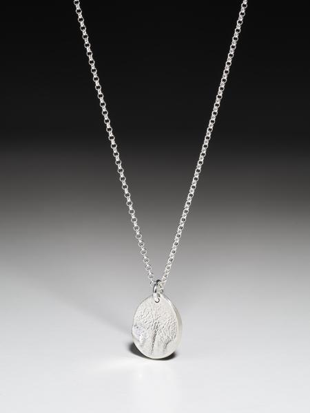 Silberkette mit großem Teardrop-Anhänger