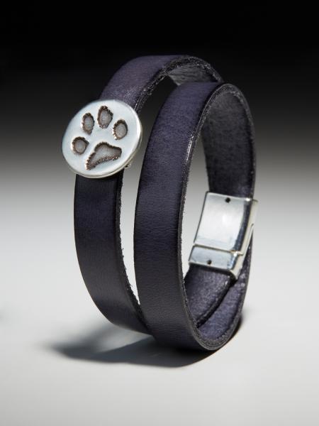 Lederarmband mit rundem Pfötchenabdruck Nugget
