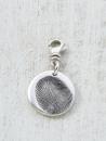 Fingerprint pendant with carabiner in fine silver