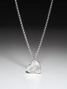 Silver necklace with a small heart pendant with a noseprint