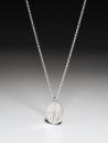 Silver necklace with large teardrop pendant