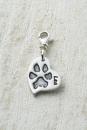 Paw print heart pendant with carabiner